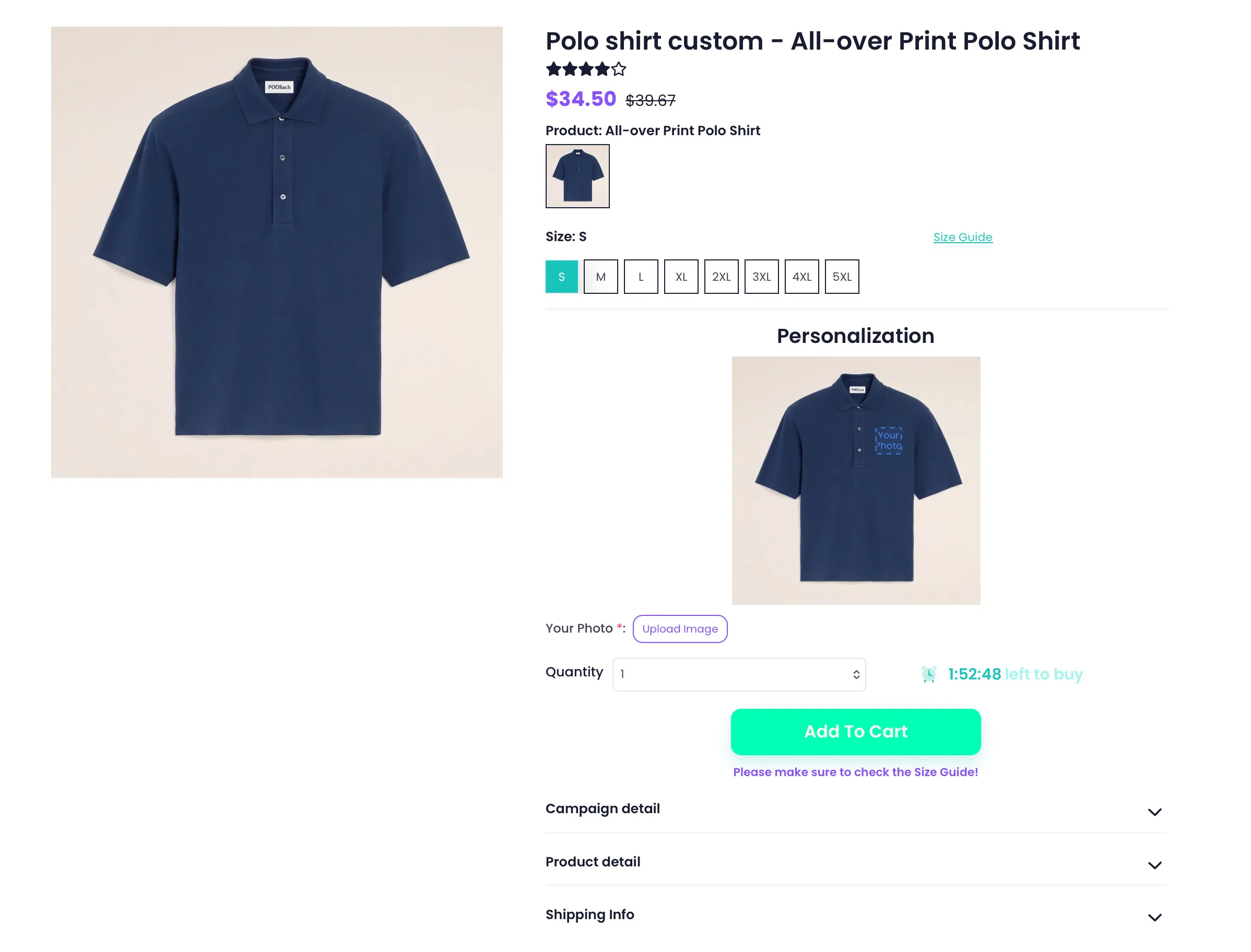 Campaign sau khi launch với trường Image Field trên Storefront